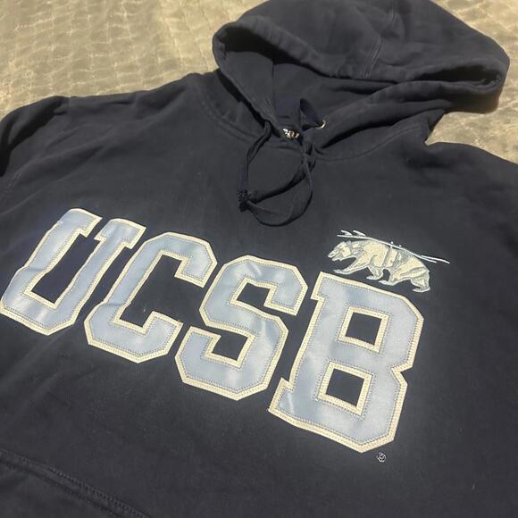 UCSB University California Santa Barbara Large L Pullover Hoodie Bear Gear Blue - Picture 3 of 8